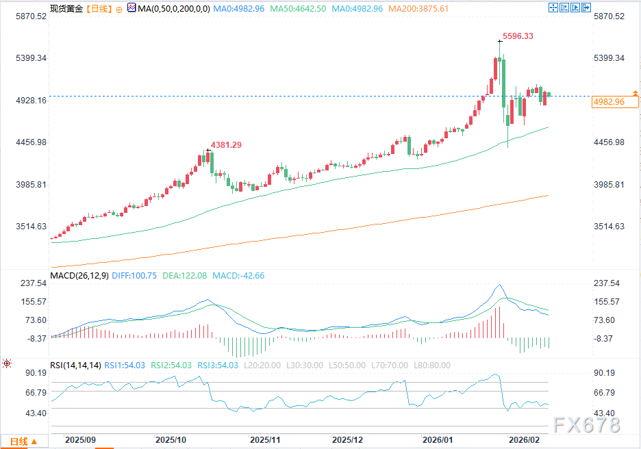 金价在清淡假日交易中失守5000美元关口