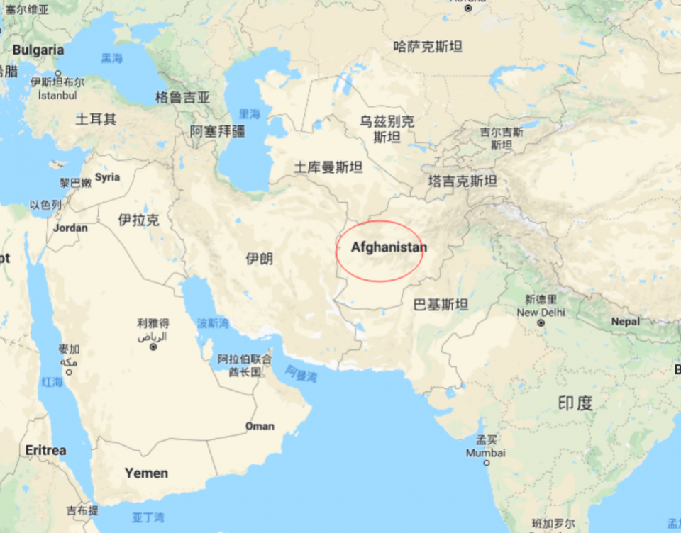 阿富汗的地理位置图片