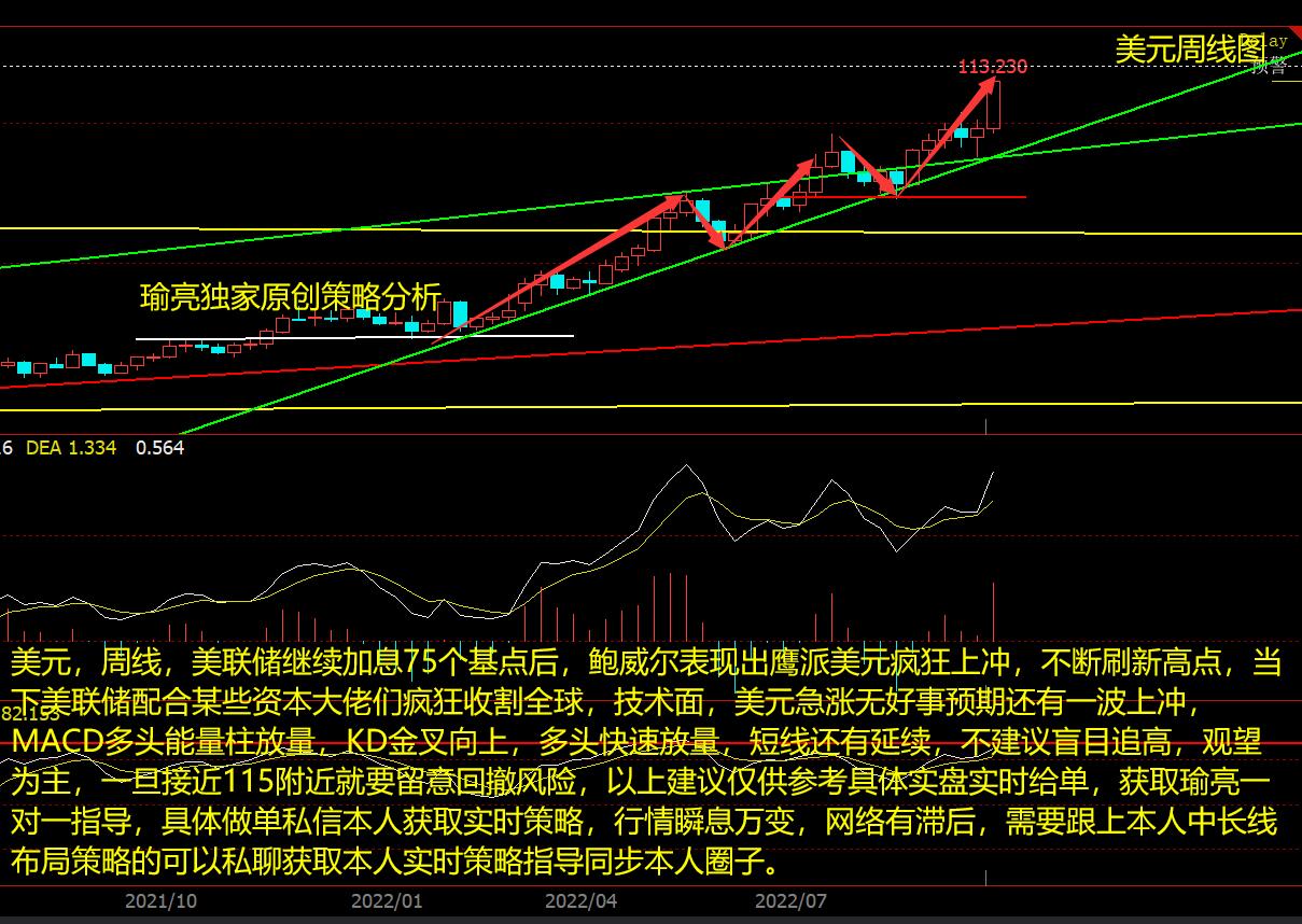 黄瑜亮：9-25周评美元强势剑指115 白银承压回落走弱势