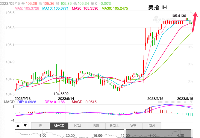 主次节奏：美指延续强势上涨，上看106