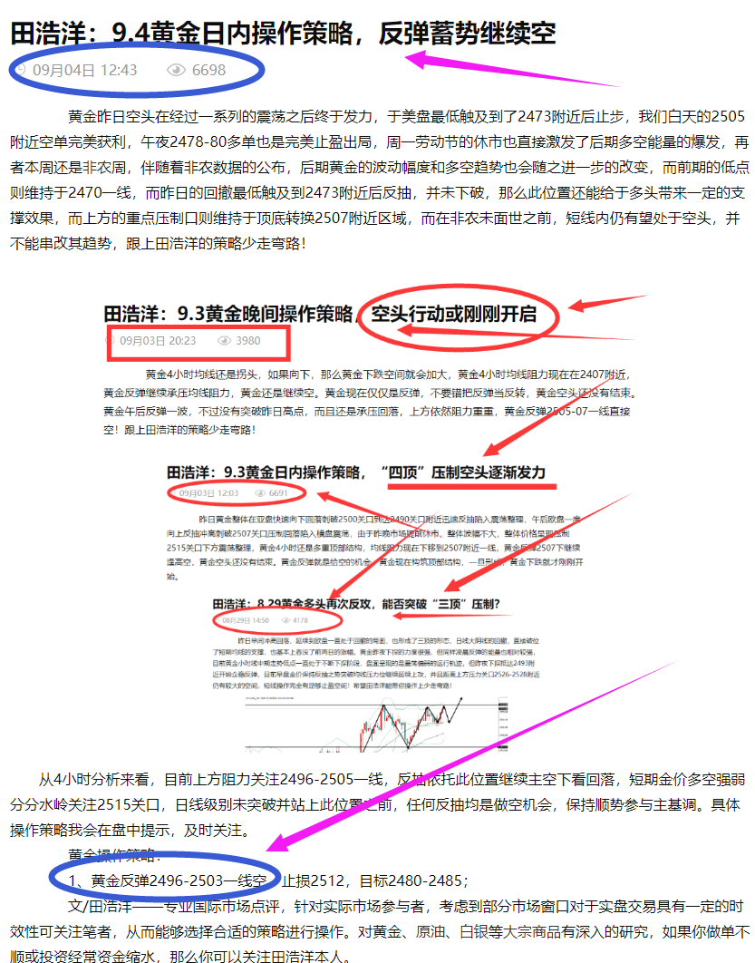 田浩洋：9.5黄金日内操作策略，小非农来袭该如何“应对”？