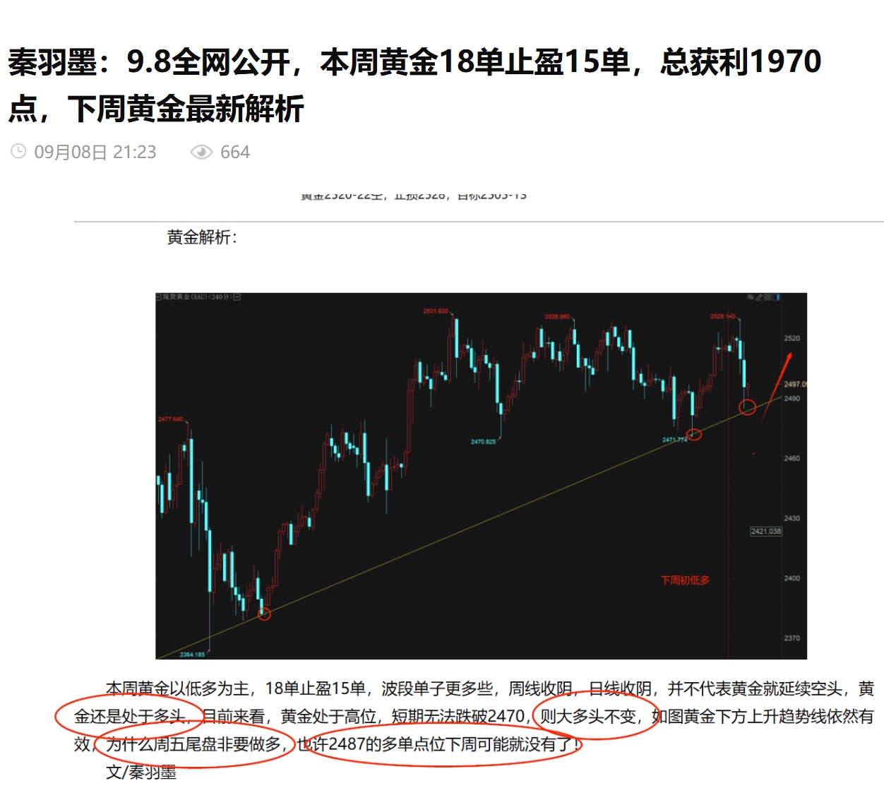 秦羽墨：9.11全网公开，唯一从上周周五尾盘一路看多的分析师，目前持有2488多