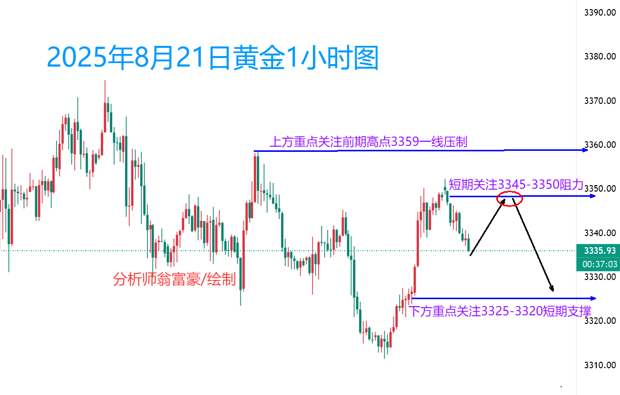 翁富豪：8.21 黄金探底反抽大V反转，后续走势何去何从？