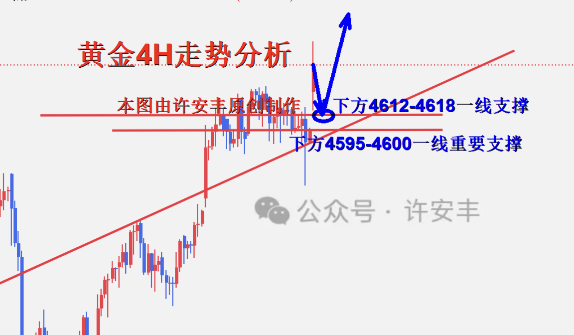 许安丰：1.19黄金午夜提前休市，区间震荡回落做多