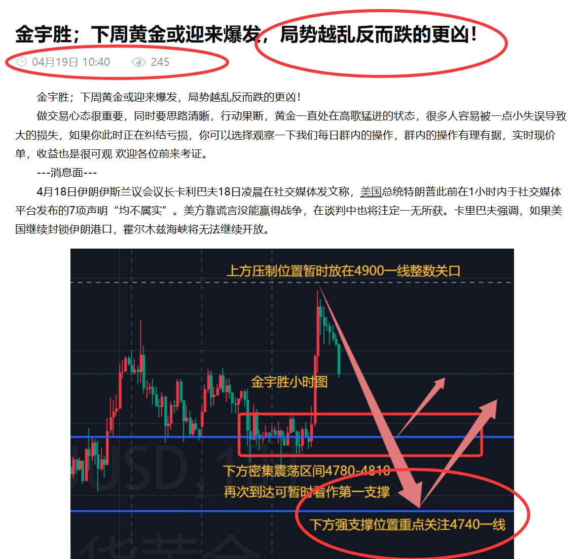 金宇胜；周末所分析点位开盘直接到达，后续附上最新思路！