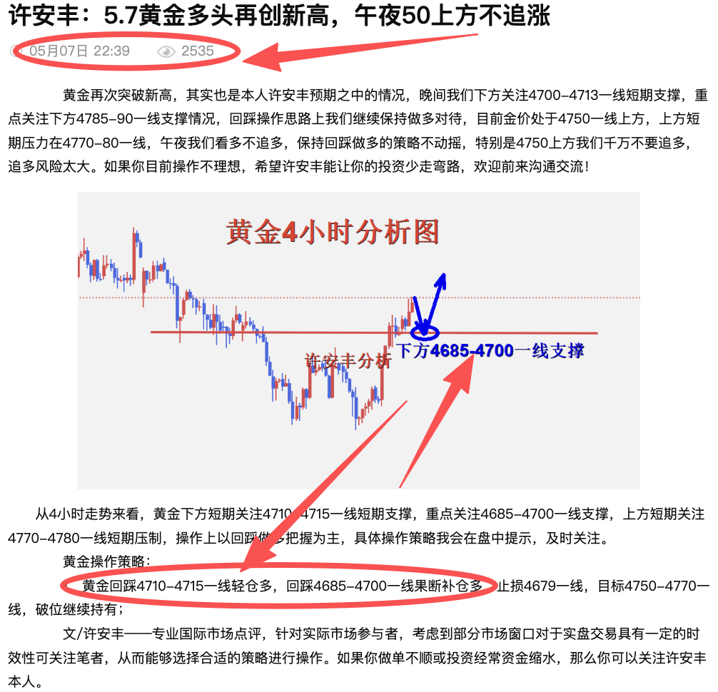 许安丰：5.9黄金非农数据消耗殆尽，回撤不破继续做多
